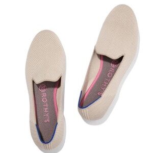 Rothy's The Loafer Linen Double Stitch Slip On Neutral Flats size 8.5